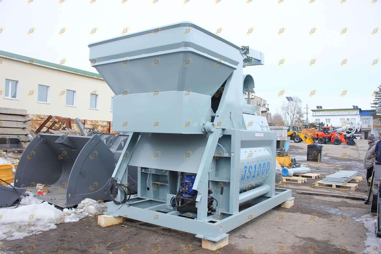 Двухвальный бетоносмеситель JS 1000 со скипом 24