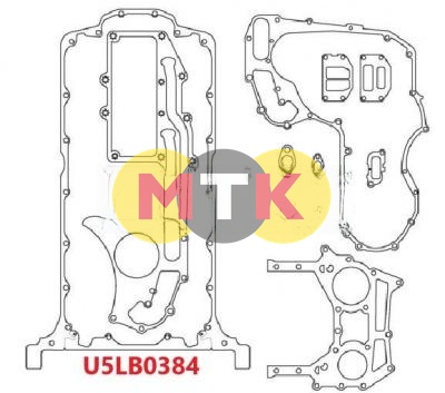 U5LB0384 набор прокладок, нижний PERKINS 1104, 1106, MCP